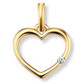 Herz-Anhänger aus 585er Gelbgold mit Brillantbesatz, 0,01 ct von ONE ELEMENT
