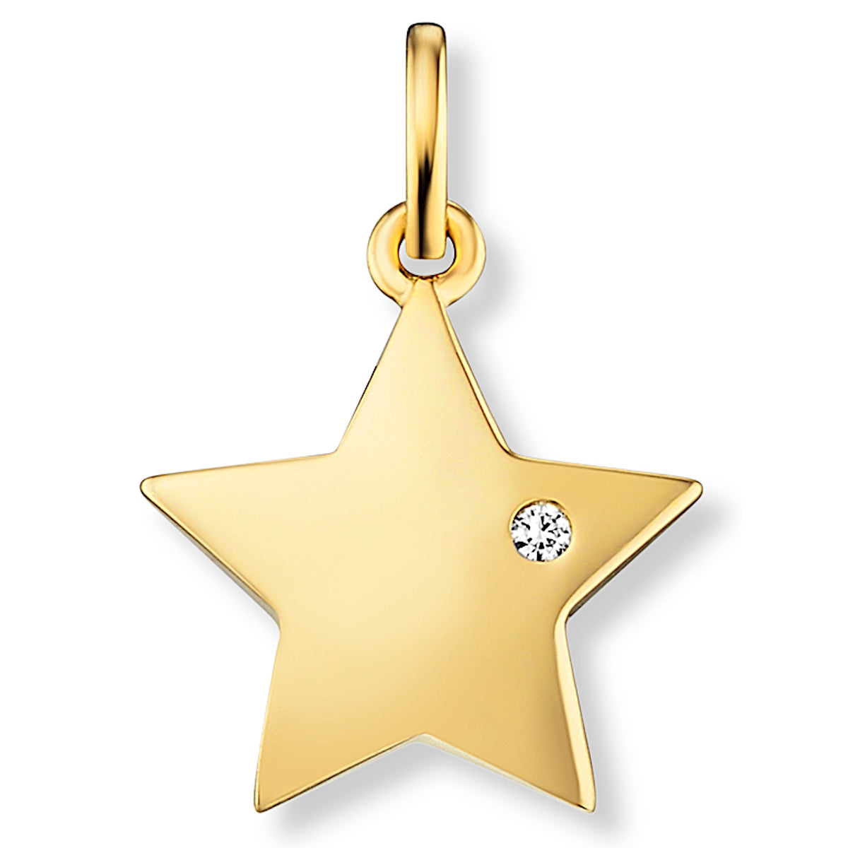 0.01 ct Diamant Brillant Stern Anhänger aus 585er Gelbgold von ONE ELEMENT – Bild 1