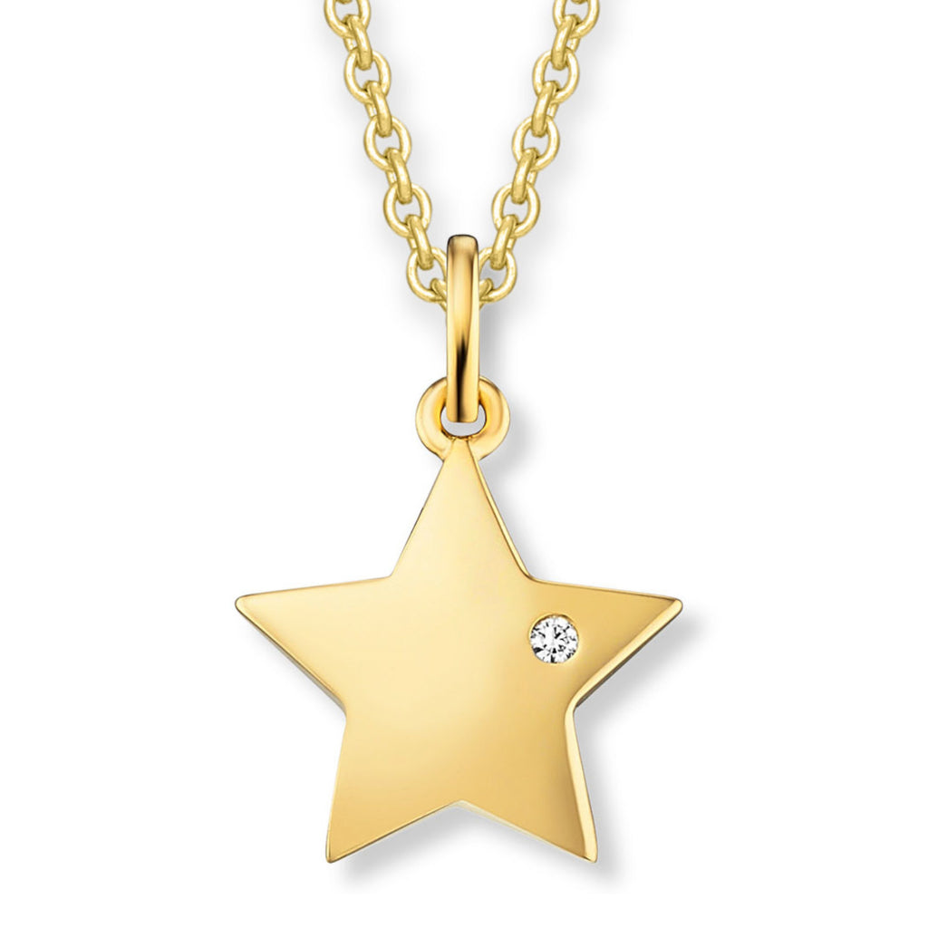 0.01 ct Diamant Brillant Stern Anhänger aus 585er Gelbgold von ONE ELEMENT – Bild 2