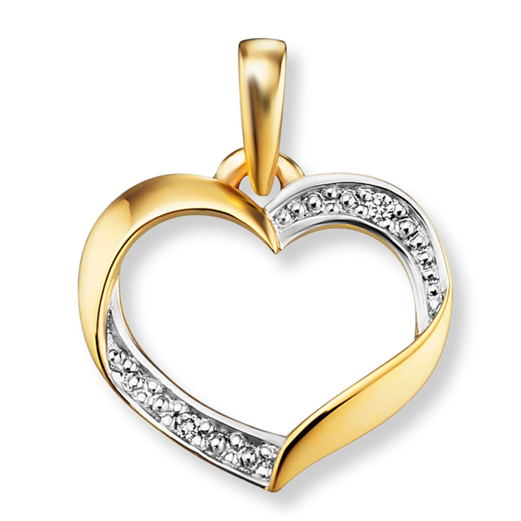 0.01 ct Diamant Brillant Herz Anhänger aus 585er Gelbgold von ONE ELEMENT – Bild 1