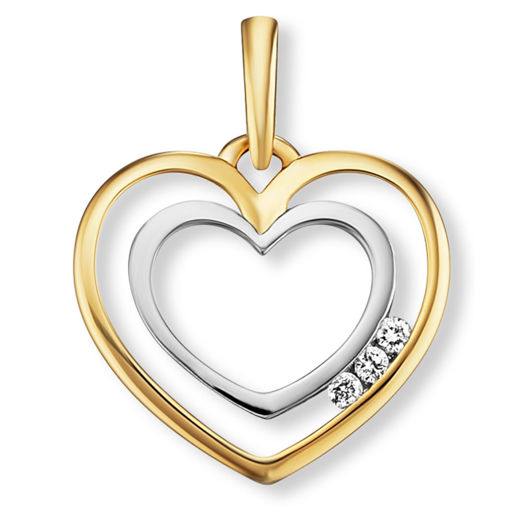 Herz-Anhänger aus 585er Gelbgold mit Brillantbesatz, 0,03 ct von ONE ELEMENT