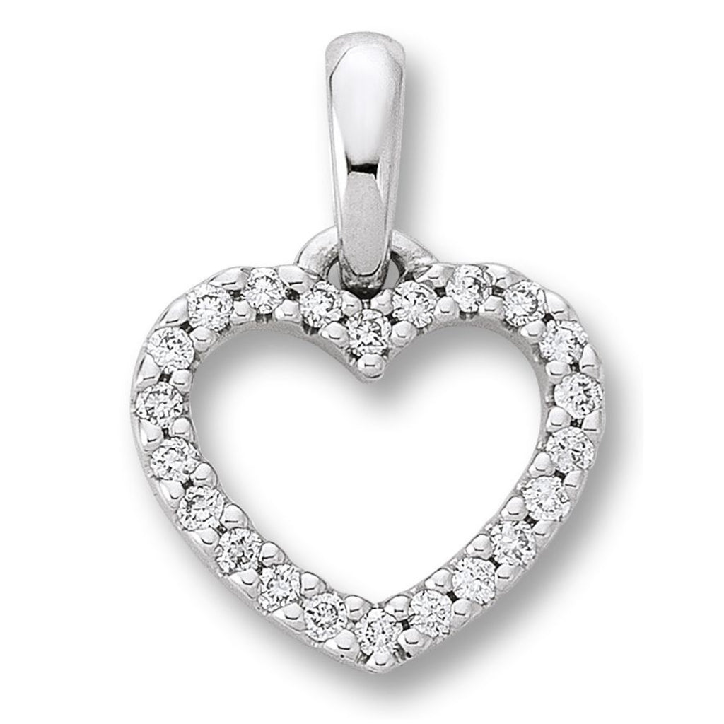 0.11 ct Diamant Brillant Herz Anhänger aus 585er Weißgold von ONE ELEMENT – Bild 1