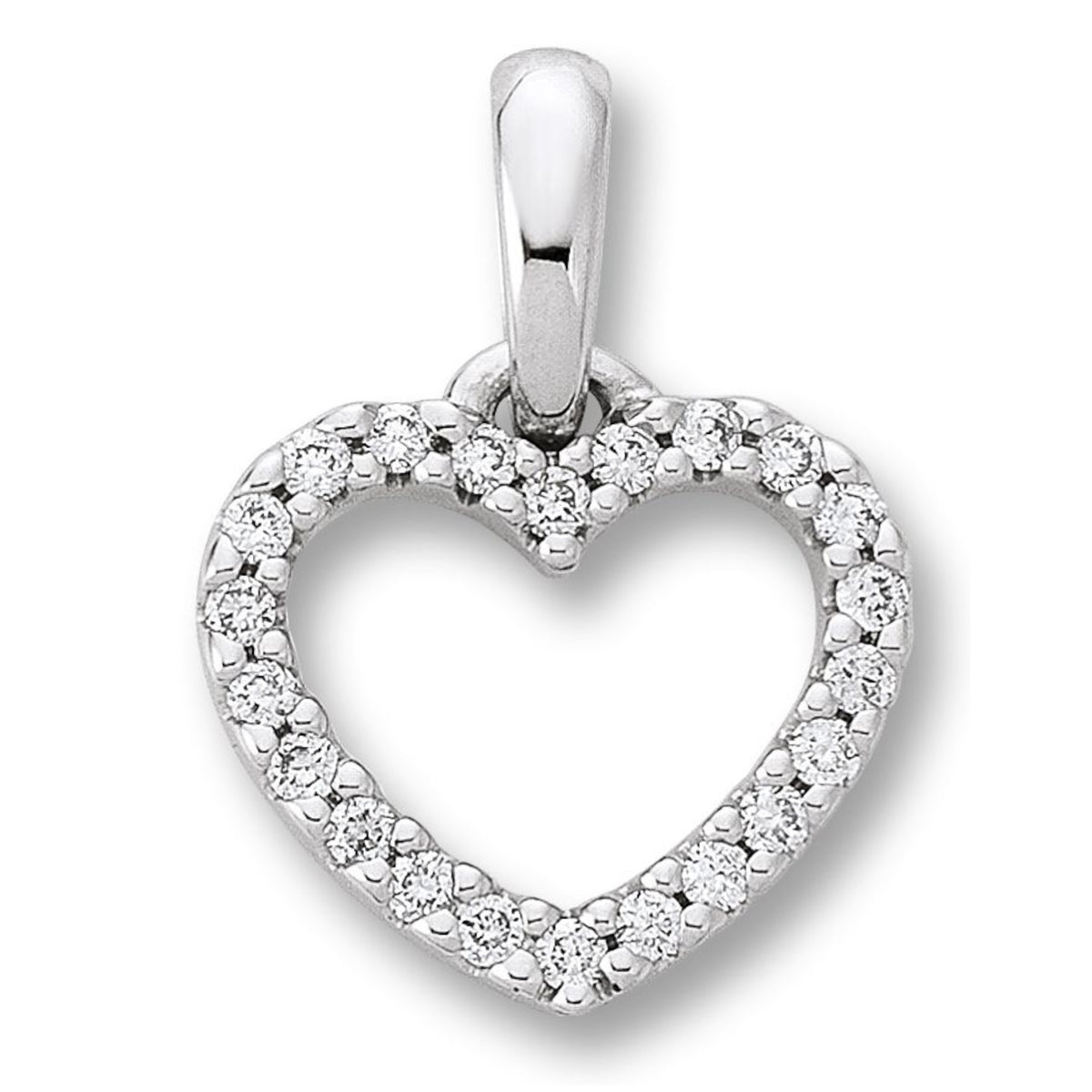 0.11 ct Diamant Brillant Herz Anhänger aus 585er Weißgold von ONE ELEMENT – Bild 1