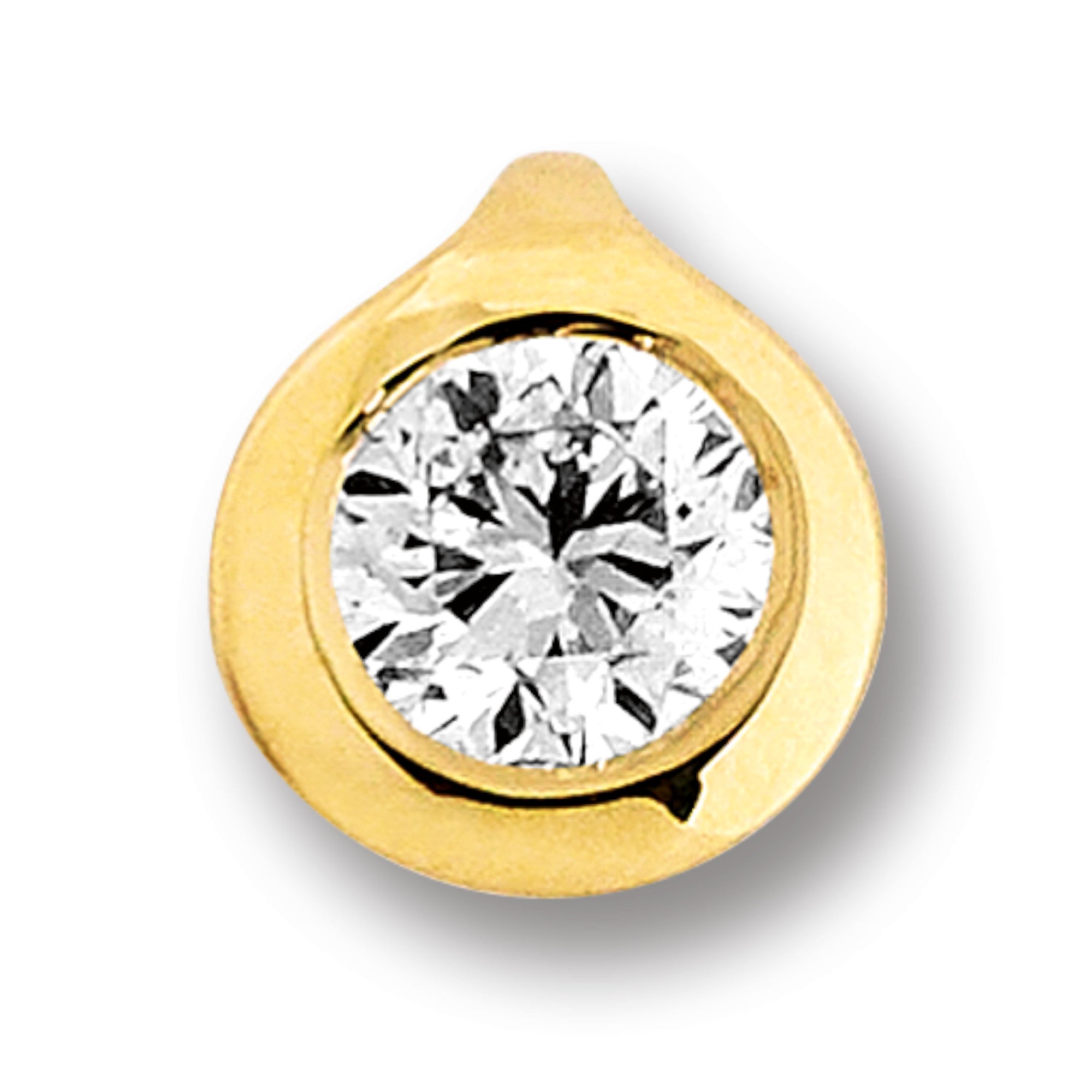 0.15 ct Diamant Brillant Zarge Anhänger aus 585er Gelbgold von ONE ELEMENT – Bild 2