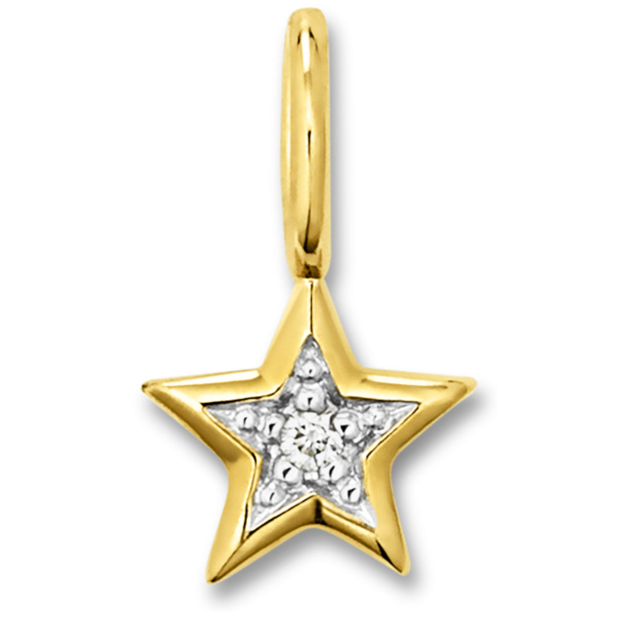 0.01 ct Diamant Brillant Stern Anhänger aus 333er Gelbgold von ONE ELEMENT – Bild 1