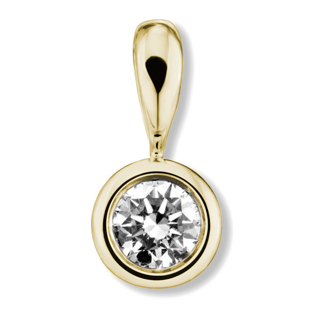 0.25 ct Diamant Brillant Zarge Anhänger aus 585er Gelbgold von ONE ELEMENT – Bild 1