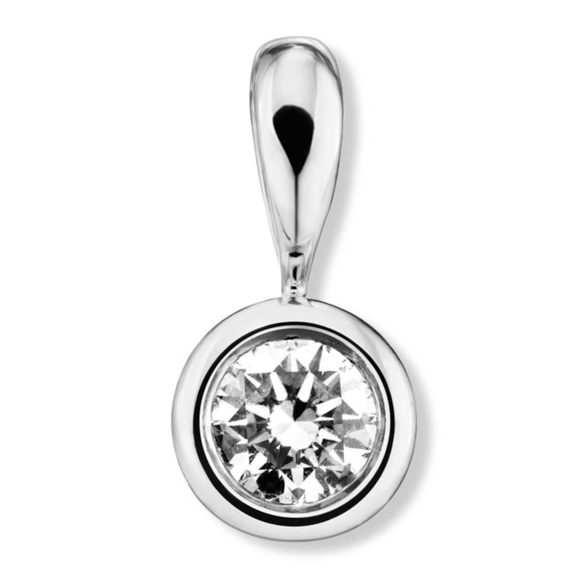 0.25 ct Diamant Brillant Zarge Anhänger aus 750er Weißgold von ONE ELEMENT – Bild 1