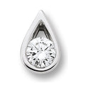 0.1 ct Diamant Brillant Tropfen Anhänger aus 585er Weißgold von ONE ELEMENT – Bild 1