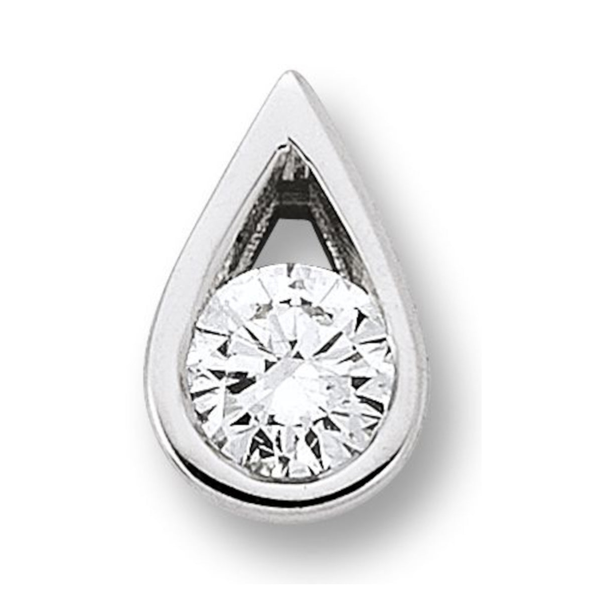 0.15 ct Diamant Brillant Tropfen Anhänger aus 585er Weißgold von ONE ELEMENT – Bild 1