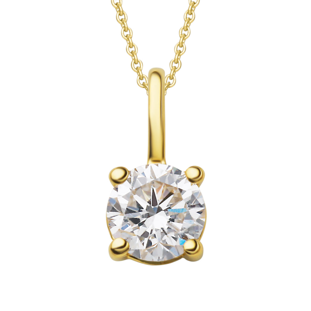 0.15 ct Diamant Brillant Anhänger aus 585er Gelbgold von ONE ELEMENT – Bild 1