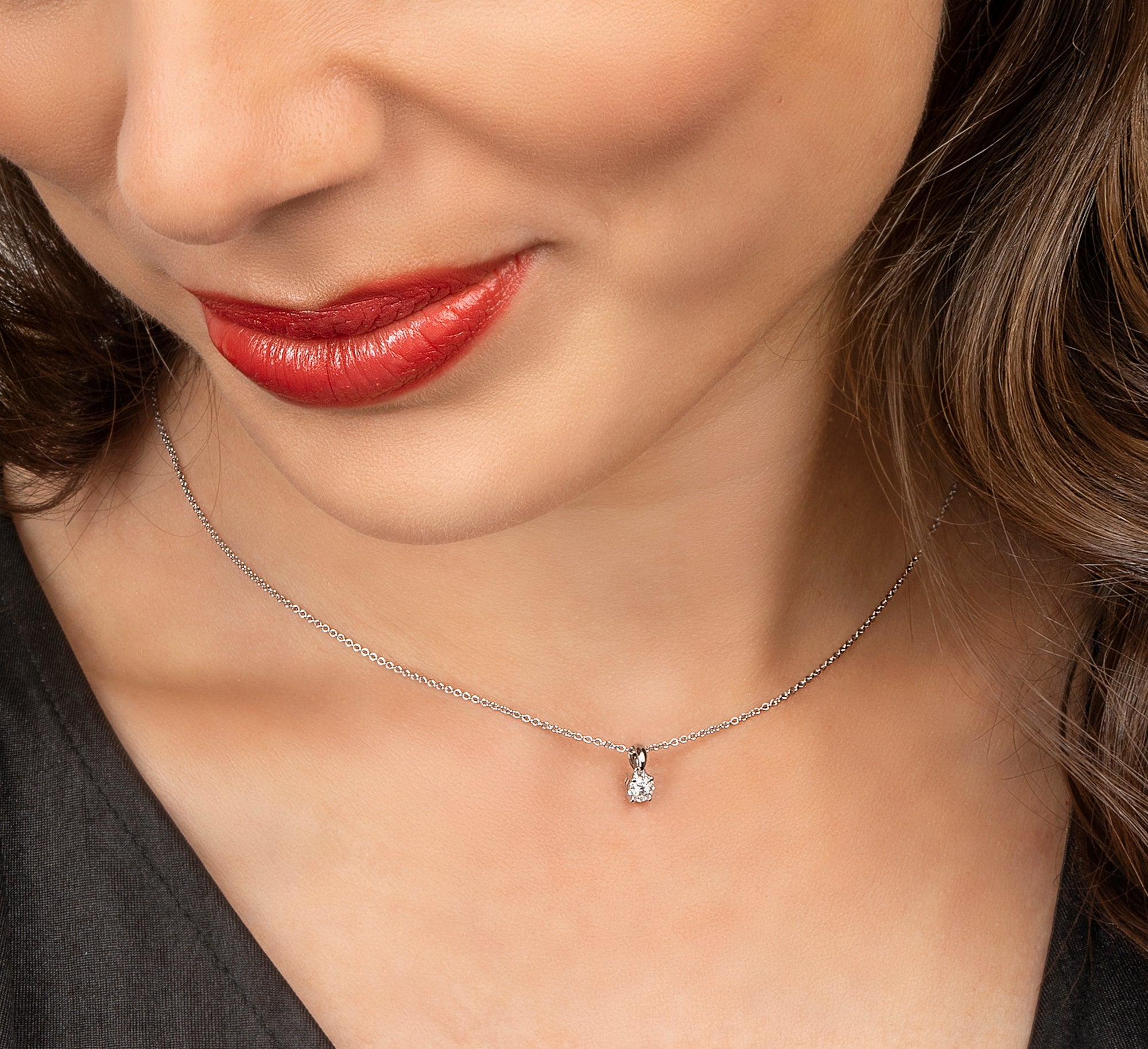 0,08 ct Diamant Brillant Invisible Anhänger aus 585er Weißgold von ONE ELEMENT – Bild 3