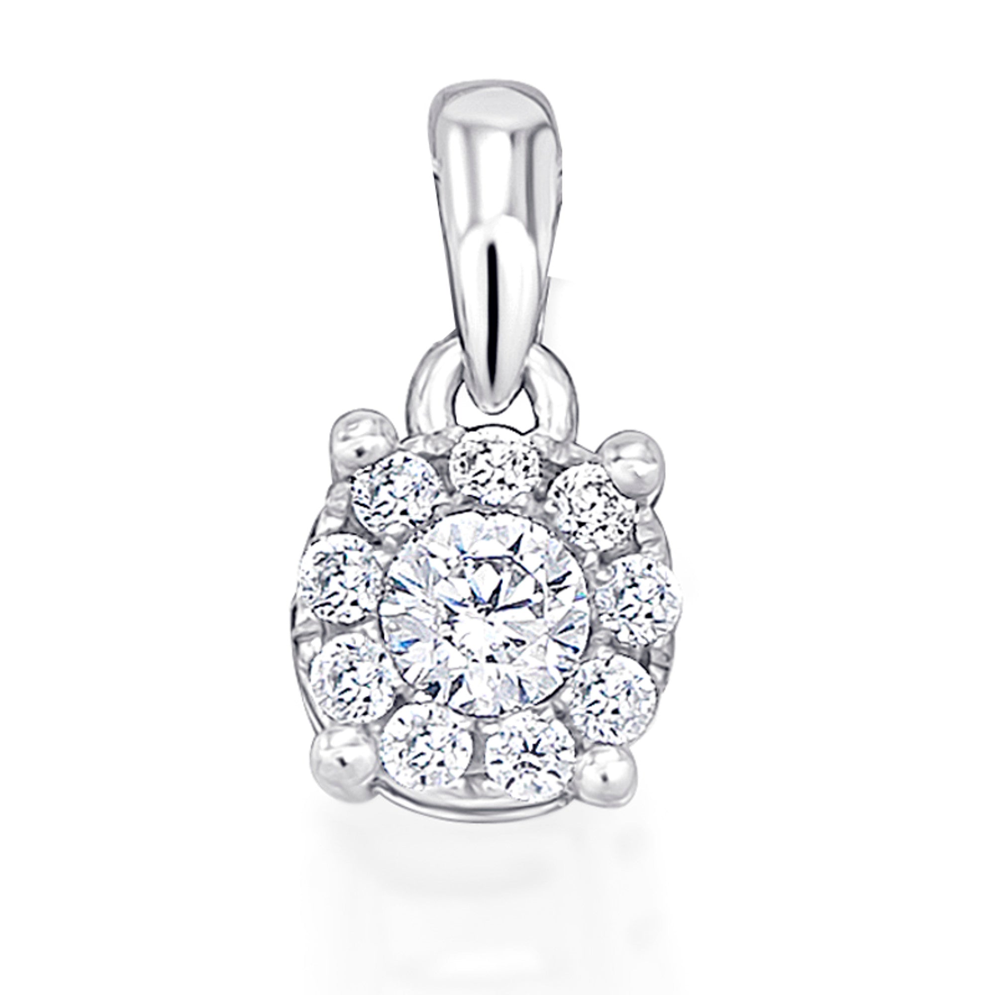 0,08 ct Diamant Brillant Invisible Anhänger aus 585er Weißgold von ONE ELEMENT – Bild 1