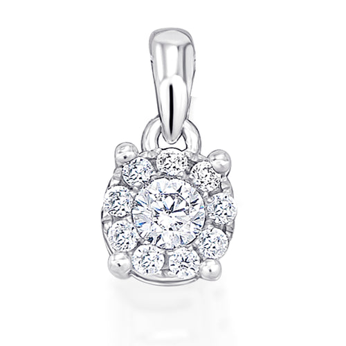 0,08 ct Diamant Brillant Invisible Anhänger aus 585er Weißgold von ONE ELEMENT – Bild 1