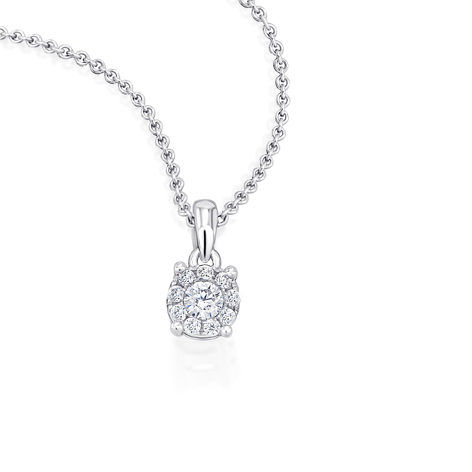 0,08 ct Diamant Brillant Invisible Anhänger aus 585er Weißgold von ONE ELEMENT – Bild 2