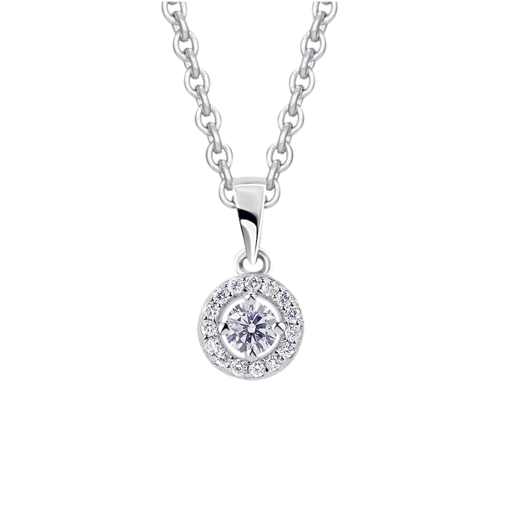 0,15 ct Diamant Brillant Invisible Anhänger aus 585er Weißgold von ONE ELEMENT – Bild 2