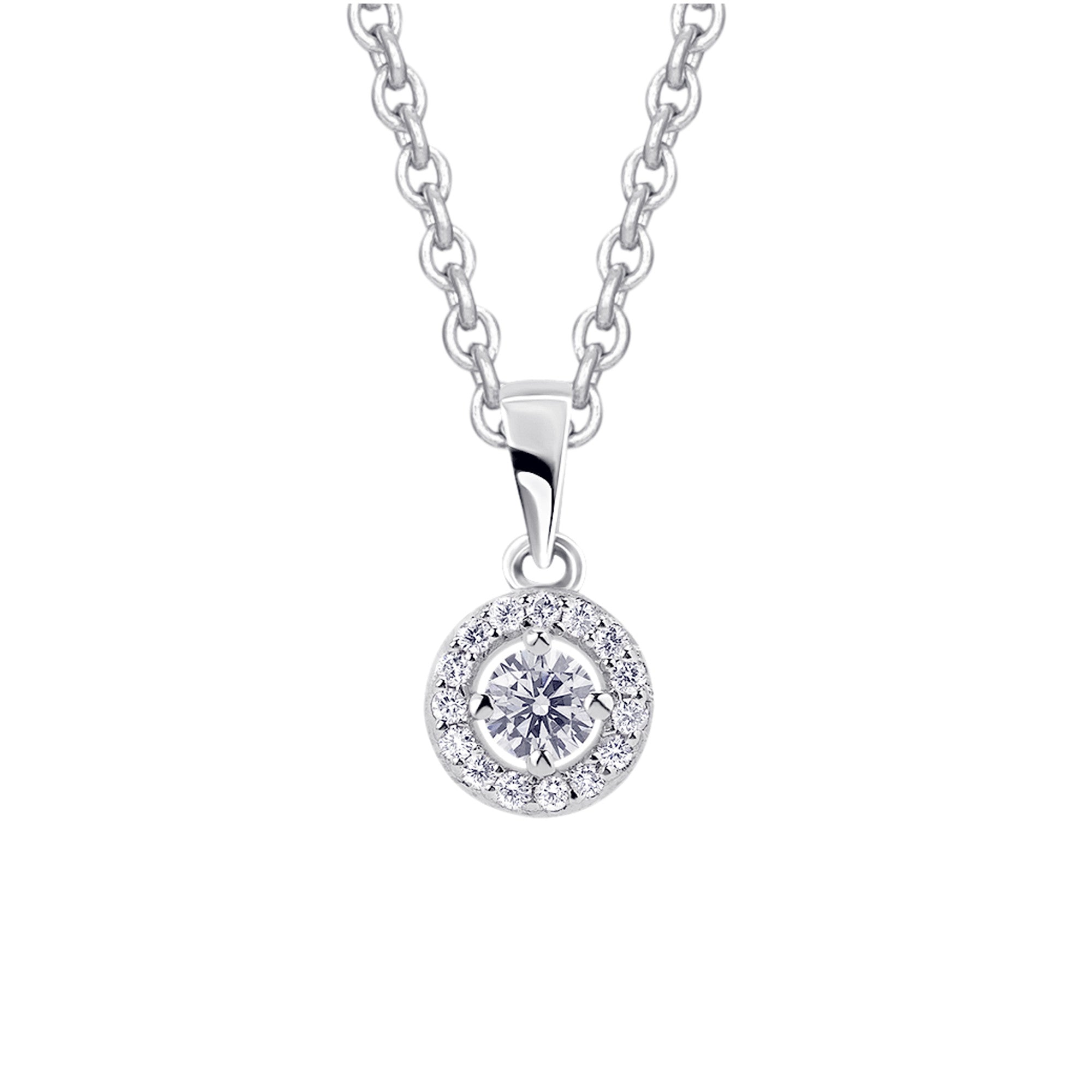 0,15 ct Diamant Brillant Invisible Anhänger aus 585er Weißgold von ONE ELEMENT – Bild 2