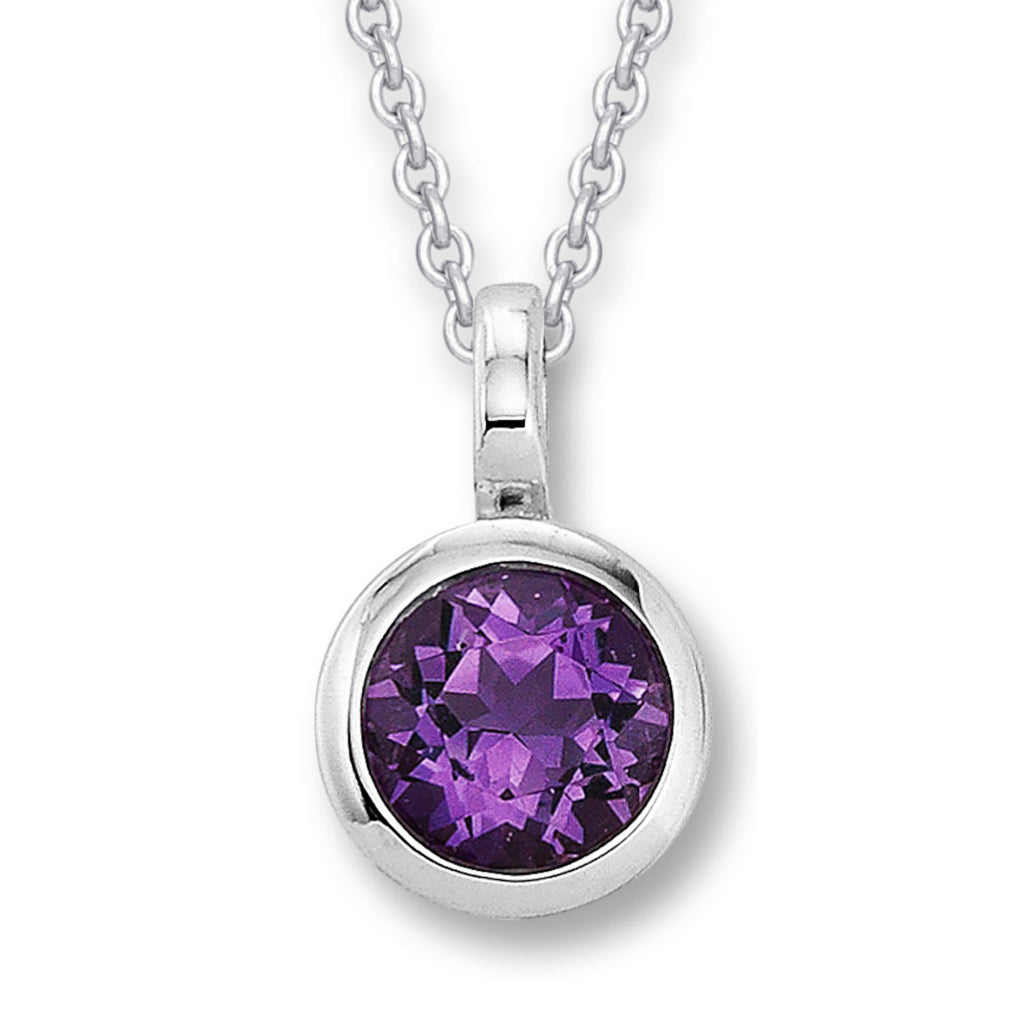 Amethyst Zarge Anhänger aus 333er Weißgold von ONE ELEMENT – Bild 2
