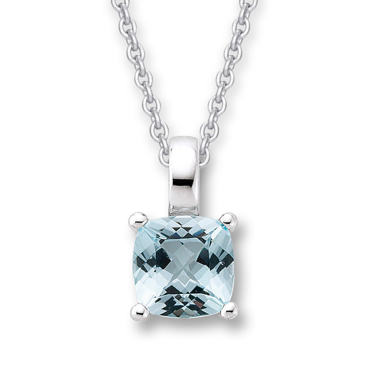 Blau Topas Anhänger aus 333er Weißgold von ONE ELEMENT – Bild 2