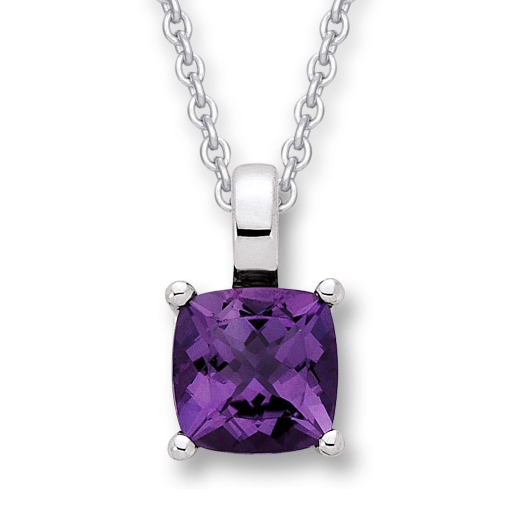 Amethyst Anhänger aus 333er Weißgold von ONE ELEMENT – Bild 2