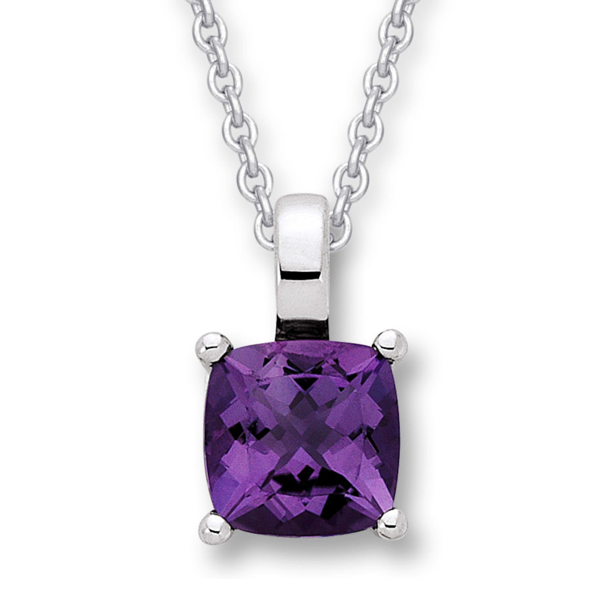 Amethyst Anhänger aus 333er Weißgold von ONE ELEMENT – Bild 2