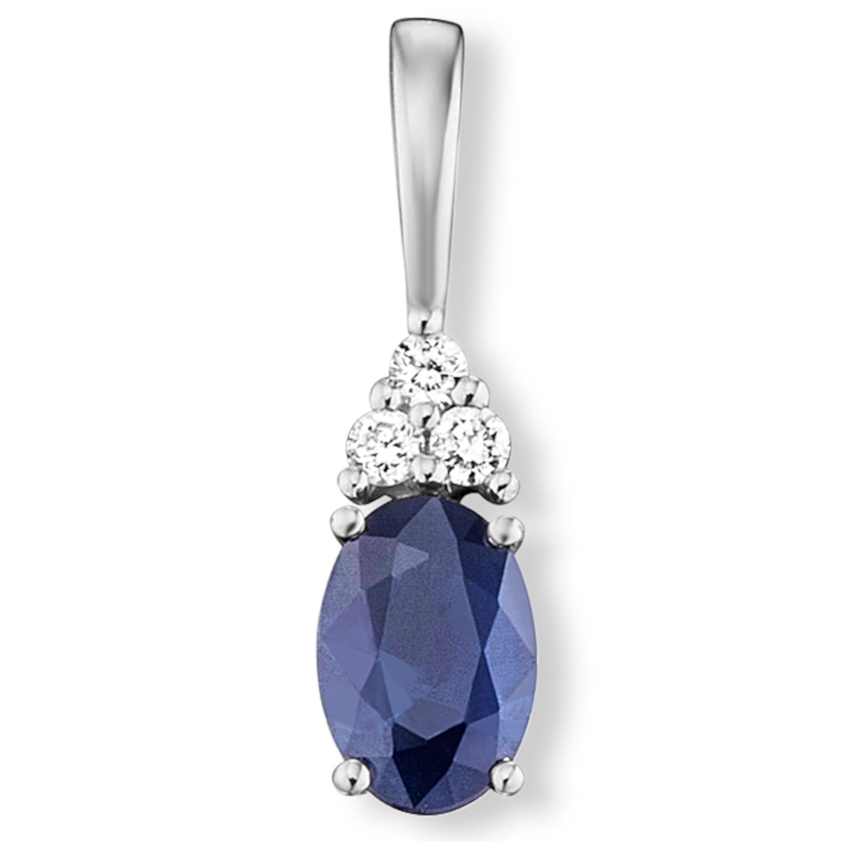 0.04 ct Diamant Brillant Safir Anhänger aus 585er Weißgold von ONE ELEMENT – Bild 1