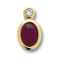 0.02 ct Diamant Brillant Rubin Anhänger aus 585er Gelbgold von ONE ELEMENT – Bild 1