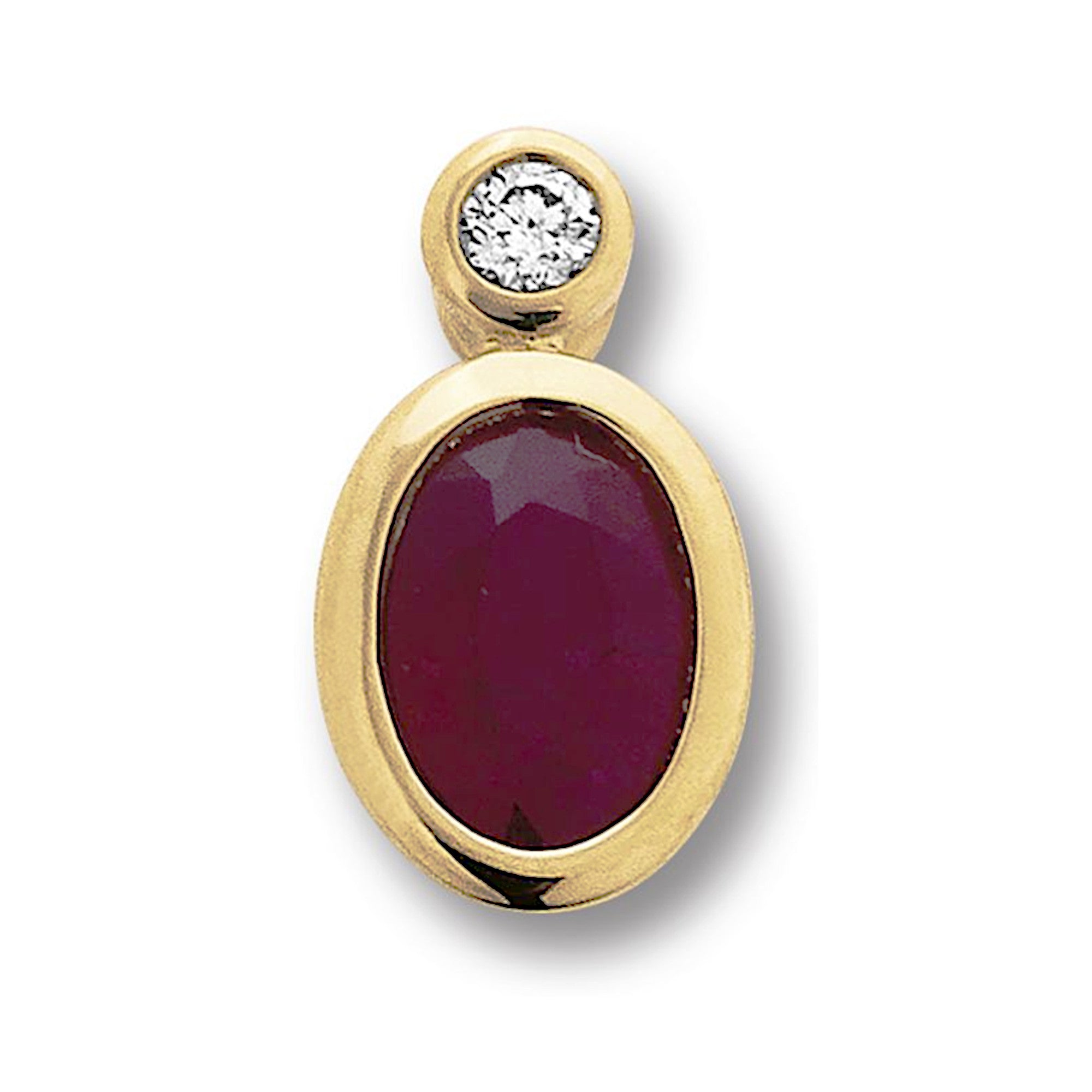 0.02 ct Diamant Brillant Rubin Anhänger aus 585er Gelbgold von ONE ELEMENT – Bild 1