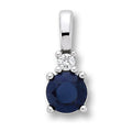 0.02 ct Diamant Brillant Safir Anhänger aus 585er Weißgold von ONE ELEMENT – Bild 1