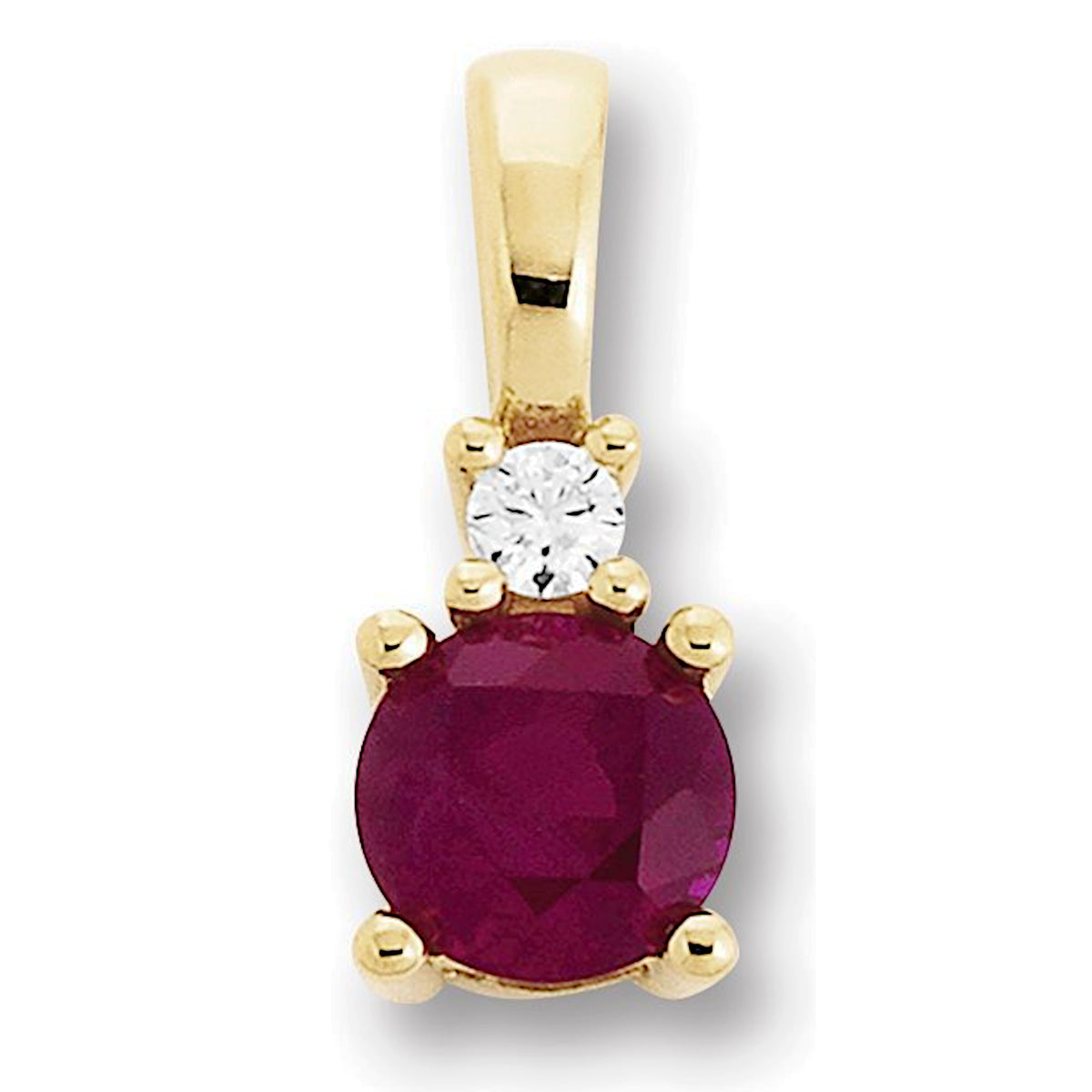 0.02 ct Diamant Brillant Rubin Anhänger aus 585er Gelbgold von ONE ELEMENT – Bild 1