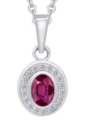 0,04 ct Diamant Brillant Rubin Anhänger aus 585er Weißgold von ONE ELEMENT – Bild 1