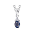0,03 ct Diamant Brillant Safir Anhänger aus 585er Weißgold von ONE ELEMENT – Bild 1