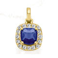 0,12 ct Diamant Brillant Safir Anhänger aus 585er Gelbgold von ONE ELEMENT – Bild 1