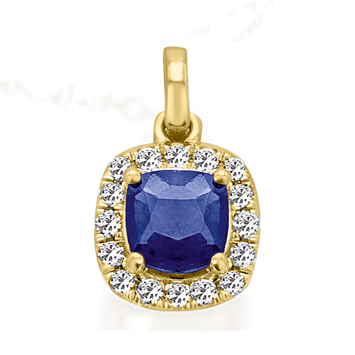 0,12 ct Diamant Brillant Safir Anhänger aus 585er Gelbgold von ONE ELEMENT – Bild 1