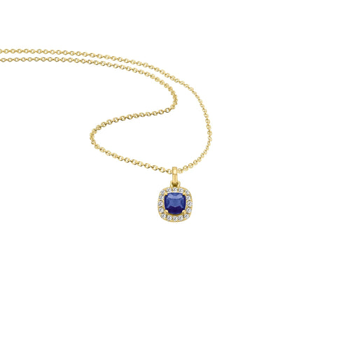 0,12 ct Diamant Brillant Safir Anhänger aus 585er Gelbgold von ONE ELEMENT – Bild 2