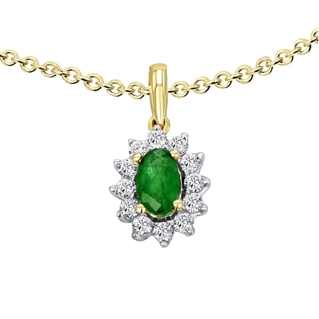 0,15 ct Diamant Brillant Smaragd Anhänger aus 585er Gelbgold von ONE ELEMENT – Bild 1