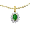 0,15 ct Diamant Brillant Smaragd Anhänger aus 585er Gelbgold von ONE ELEMENT – Bild 1