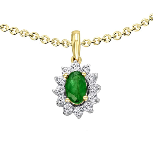 0,15 ct Diamant Brillant Smaragd Anhänger aus 585er Gelbgold von ONE ELEMENT – Bild 1