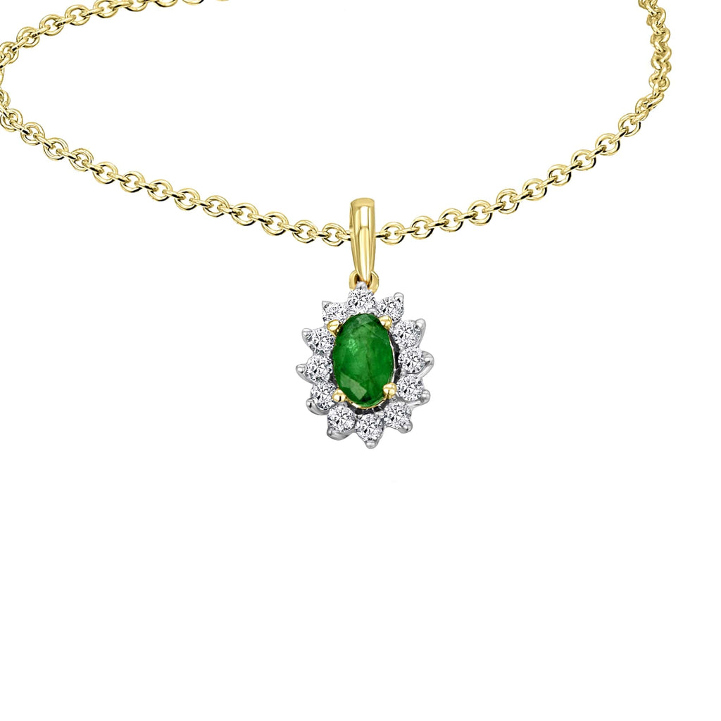 0,15 ct Diamant Brillant Smaragd Anhänger aus 585er Gelbgold von ONE ELEMENT – Bild 2