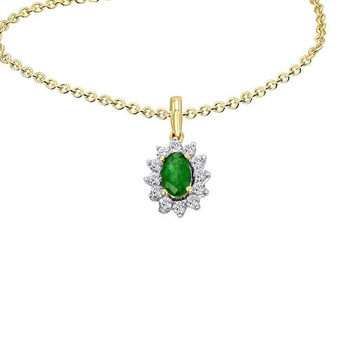 0,15 ct Diamant Brillant Smaragd Anhänger aus 585er Gelbgold von ONE ELEMENT – Bild 2