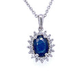 0,25 ct Diamant Brillant Safir Anhänger aus 585er Weißgold von ONE ELEMENT – Bild 1