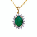 0,25 ct Diamant Brillant Smaragd Anhänger aus 585er Gelbgold von ONE ELEMENT – Bild 1