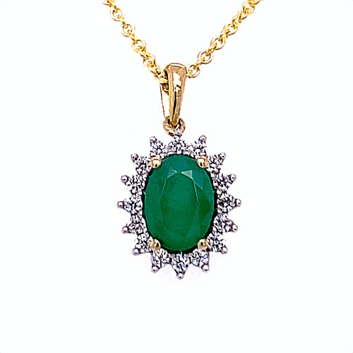 0,25 ct Diamant Brillant Smaragd Anhänger aus 585er Gelbgold von ONE ELEMENT – Bild 1