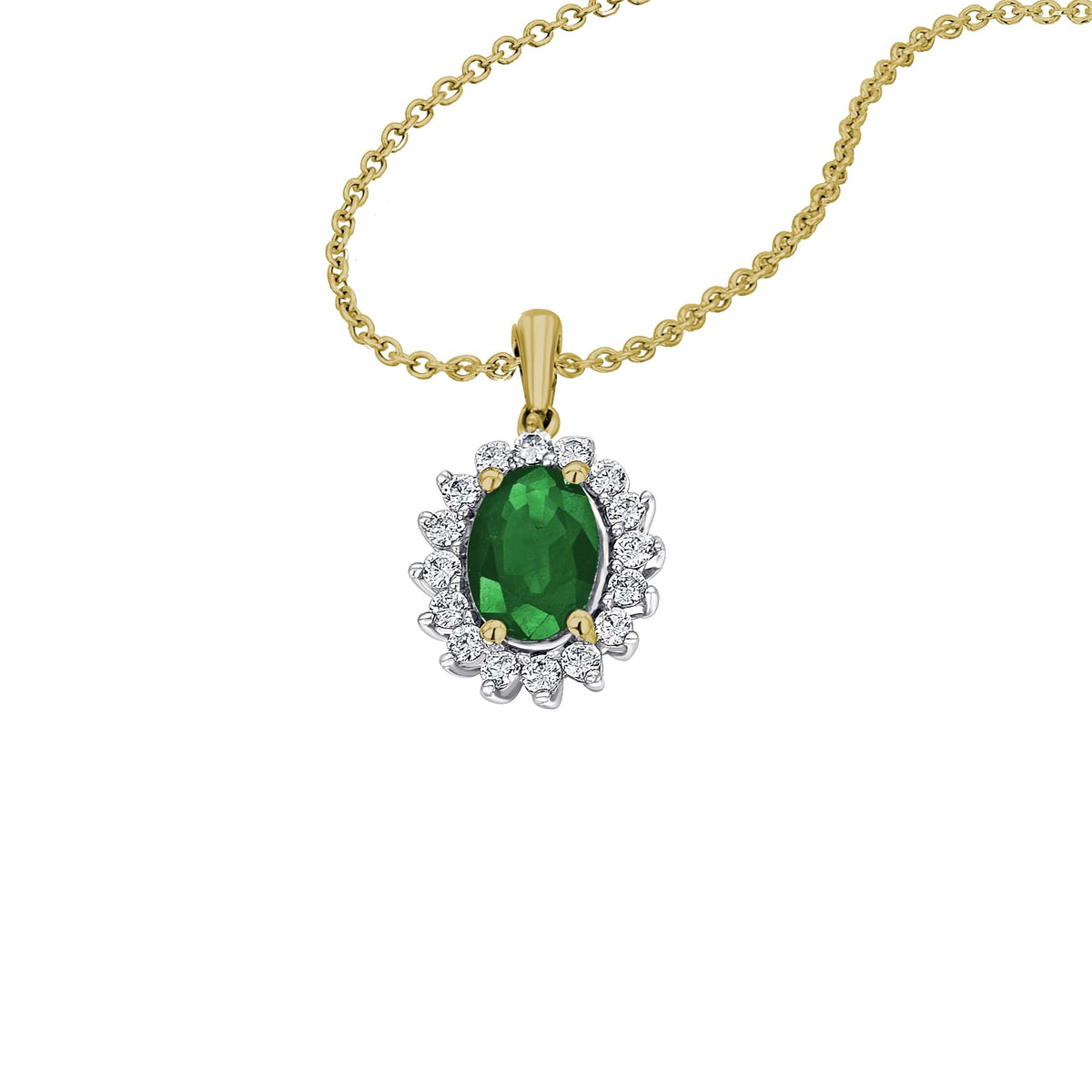 0,25 ct Diamant Brillant Smaragd Anhänger aus 585er Gelbgold von ONE ELEMENT – Bild 2