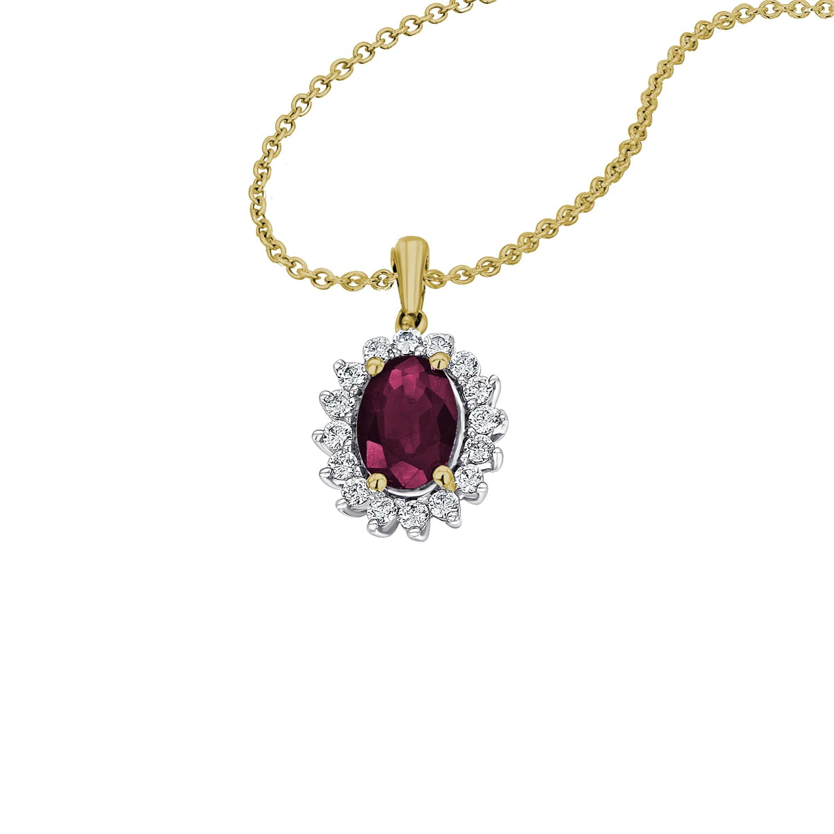 0,25 ct Diamant Brillant Rubin Anhänger aus 585er Gelbgold von ONE ELEMENT – Bild 2