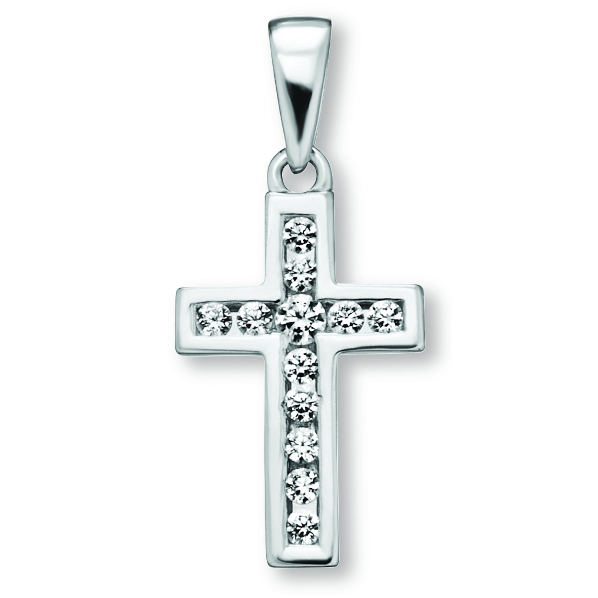 Zirkonia Kreuz Anhänger aus 925er Silber von ONE ELEMENT – Bild 1