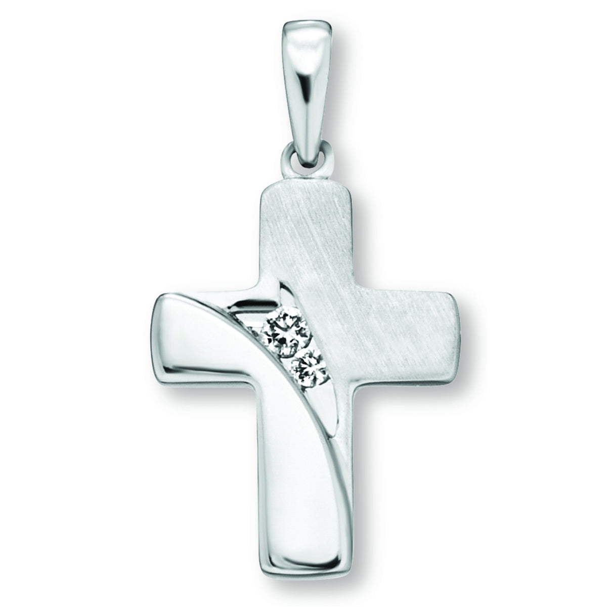 Zirkonia Kreuz Anhänger aus 925er Silber von ONE ELEMENT – Bild 1