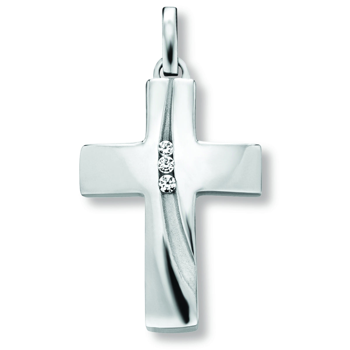 Kreuz-Anhänger aus 925er Silber mit Zirkonia von ONE ELEMENT