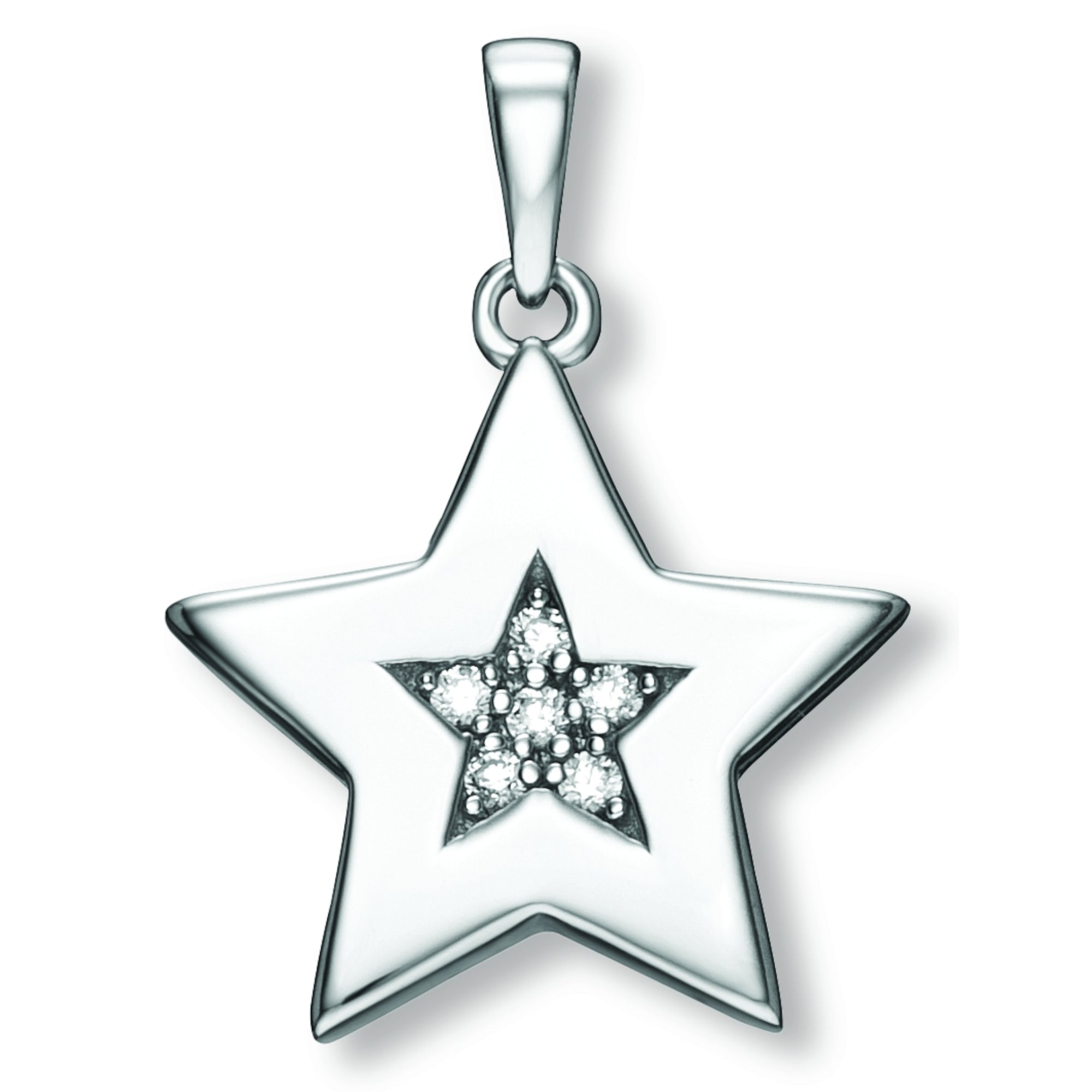 Zirkonia Stern Anhänger aus 925er Silber von ONE ELEMENT – Bild 1