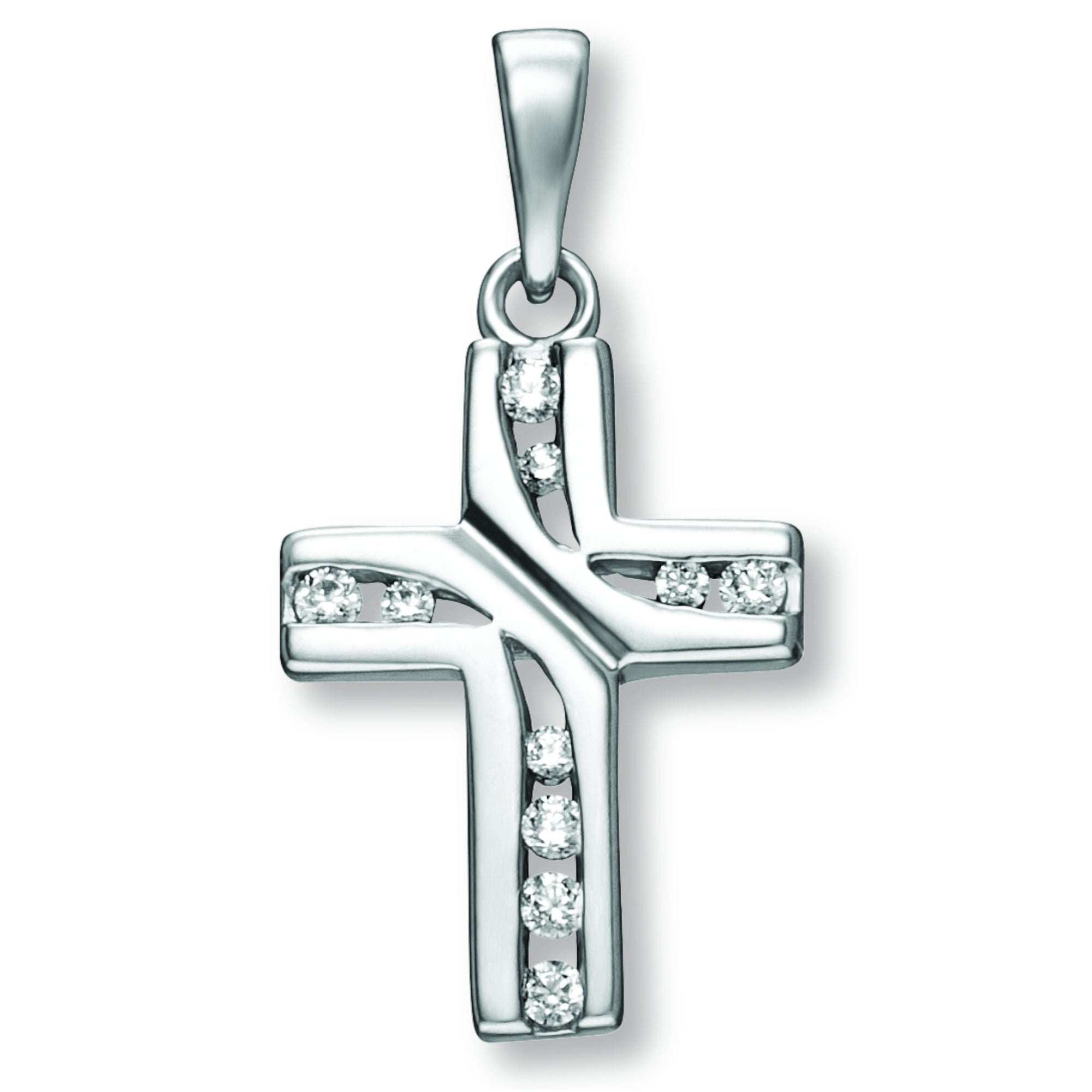 Zirkonia Kreuz Anhänger aus 925er Silber von ONE ELEMENT – Bild 1