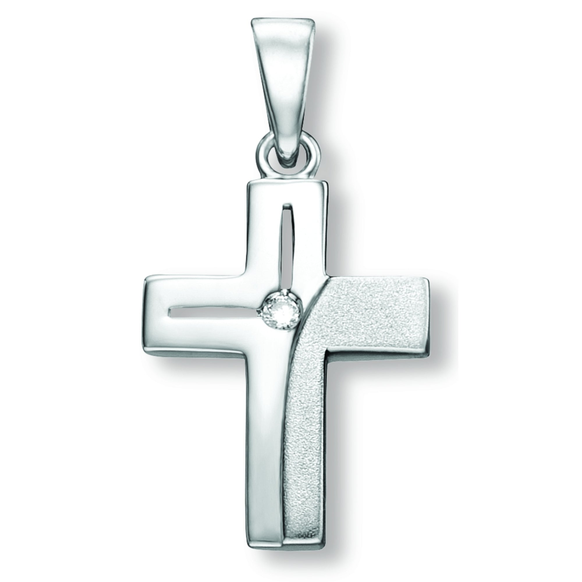 Zirkonia Kreuz Anhänger aus 925er Silber von ONE ELEMENT – Bild 1